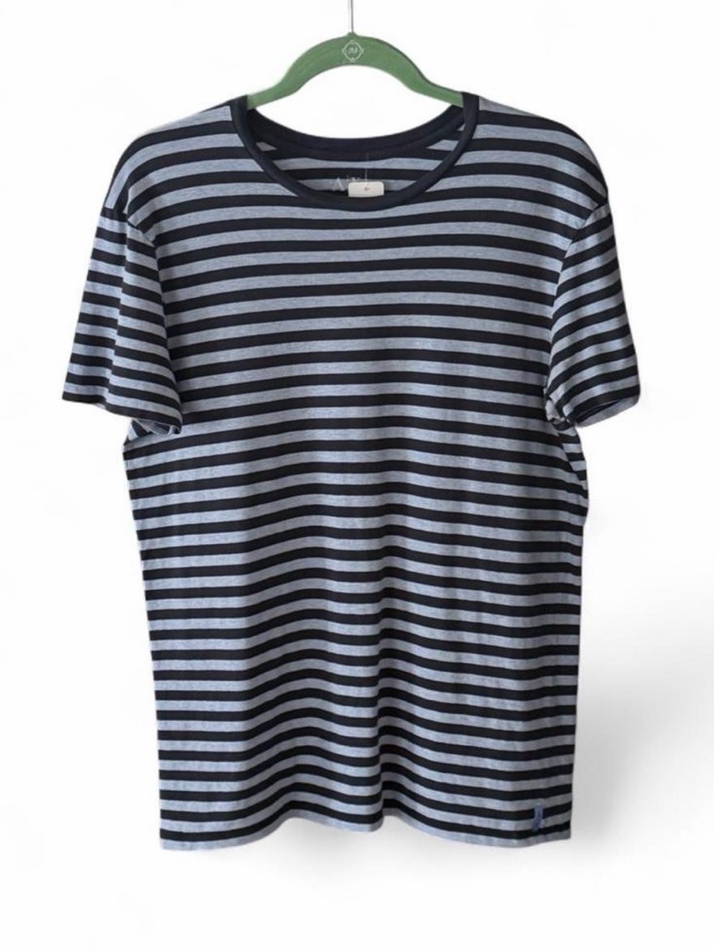 Armani Exchange Men’s Navy & Light Blue Striped Crew Neck Tee M
